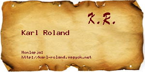 Karl Roland névjegykártya