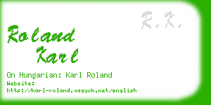 roland karl business card